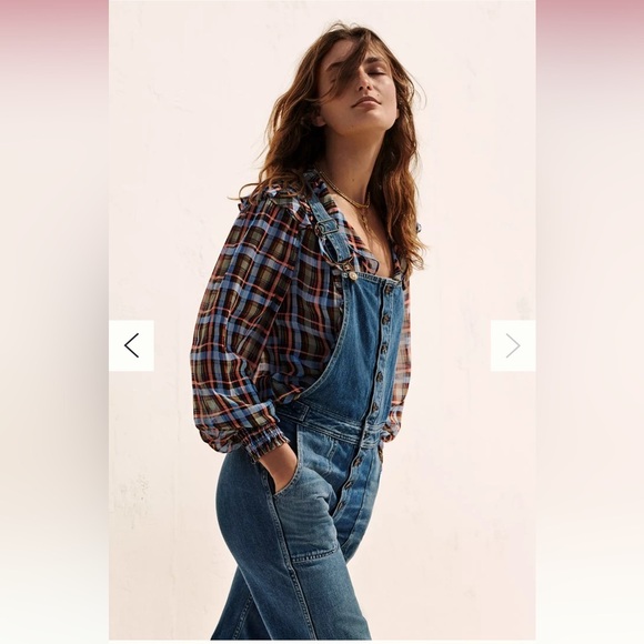 Citizens of Humanity Faye Button Front Women's Overalls in Boho Comeback - Picture 4 of 10